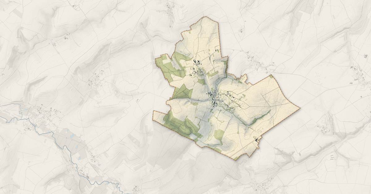 Portrait cartographique de Buire-au-Bois : relief, eau, forêts, bâti et voies, calculés à partir des données de l'IGN