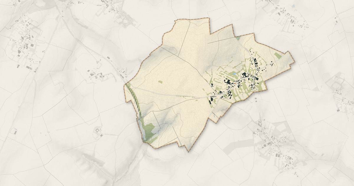 Portrait cartographique de Buneville : relief, eau, forêts, bâti et voies, calculés à partir des données de l'IGN