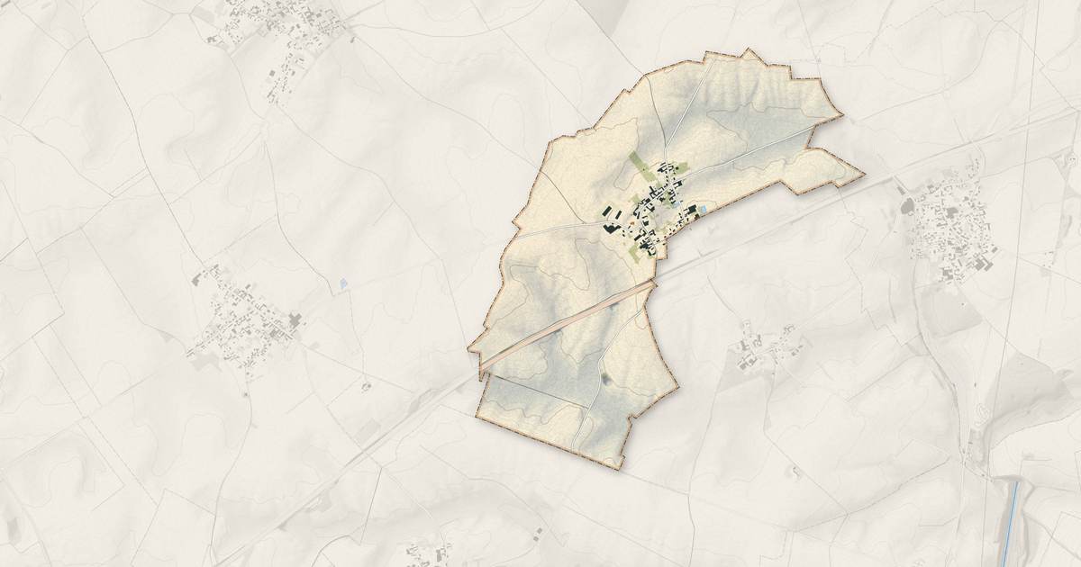 Portrait cartographique de Bus : relief, eau, forêts, bâti et voies, calculés à partir des données de l'IGN