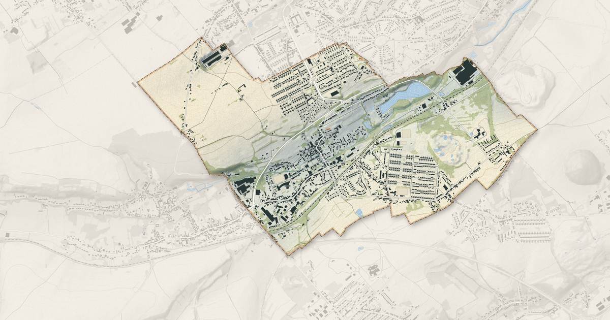 Portrait cartographique de Calonne-Ricouart : relief, eau, forêts, bâti et voies, calculés à partir des données de l'IGN