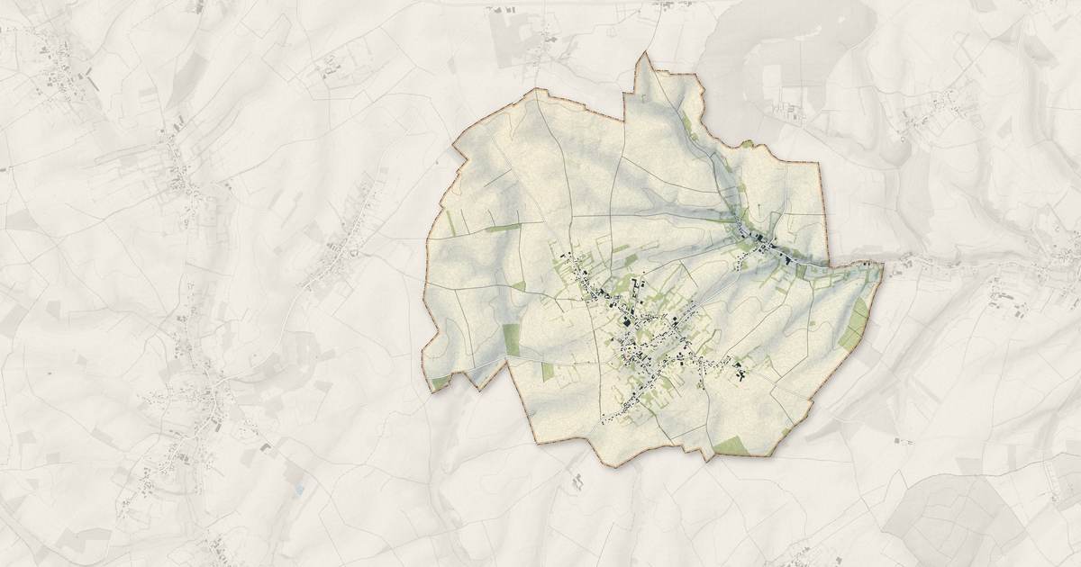 Portrait cartographique de Campagne-lès-Boulonnais : relief, eau, forêts, bâti et voies, calculés à partir des données de l'IGN