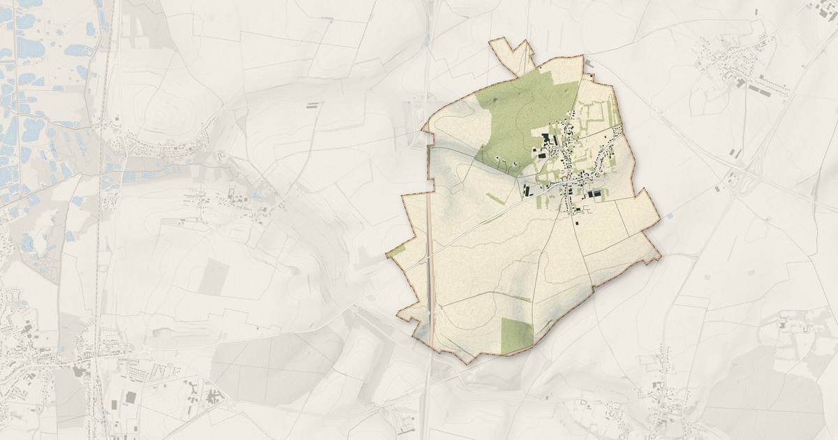Portrait cartographique de Campigneulles-les-Grandes : relief, eau, forêts, bâti et voies, calculés à partir des données de l'IGN