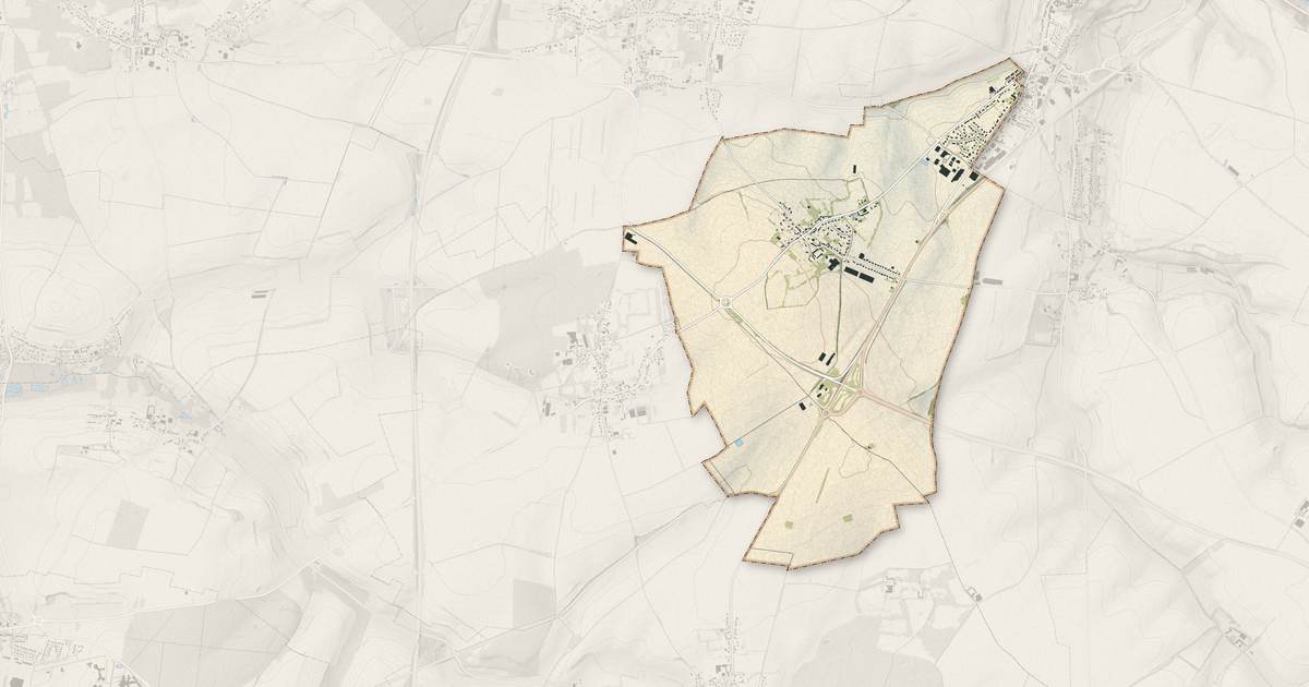 Portrait cartographique de Campigneulles-les-Petites : relief, eau, forêts, bâti et voies, calculés à partir des données de l'IGN