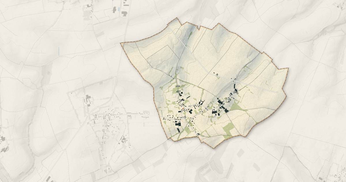 Portrait cartographique de Canlers : relief, eau, forêts, bâti et voies, calculés à partir des données de l'IGN