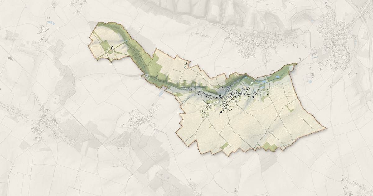Portrait cartographique de Carency : relief, eau, forêts, bâti et voies, calculés à partir des données de l'IGN