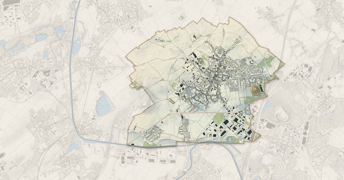 Portrait cartographique de Carvin : relief, eau, forêts, bâti et voies, calculés à partir des données de l'IGN