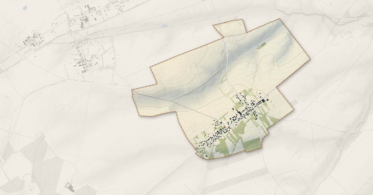 Portrait cartographique de La Cauchie : relief, eau, forêts, bâti et voies, calculés à partir des données de l'IGN