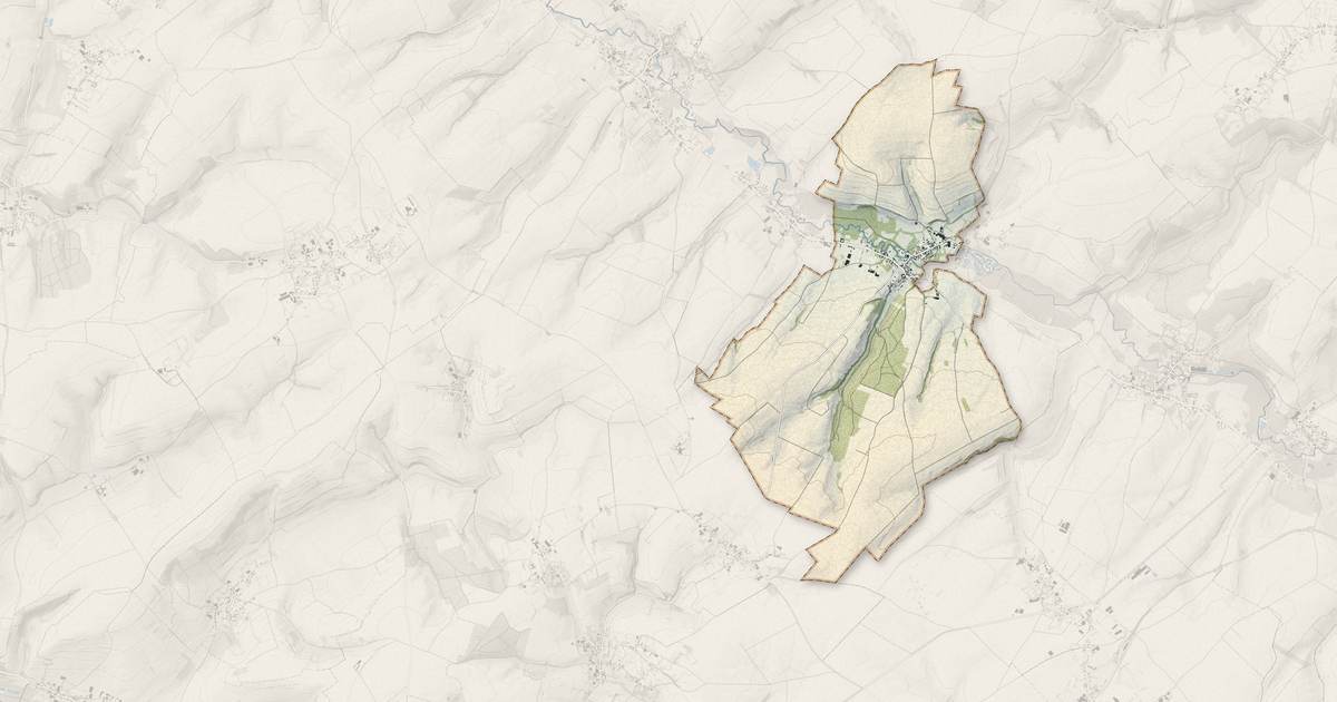 Portrait cartographique de Conchy-sur-Canche : relief, eau, forêts, bâti et voies, calculés à partir des données de l'IGN