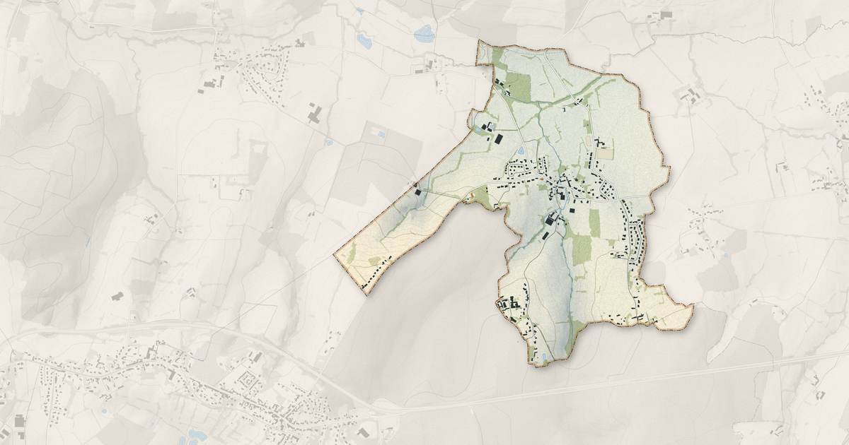 Portrait cartographique de Conteville-lès-Boulogne : relief, eau, forêts, bâti et voies, calculés à partir des données de l'IGN