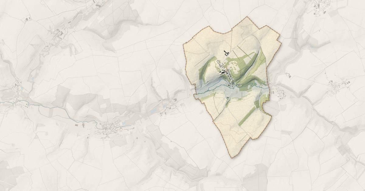 Portrait cartographique de Couin : relief, eau, forêts, bâti et voies, calculés à partir des données de l'IGN