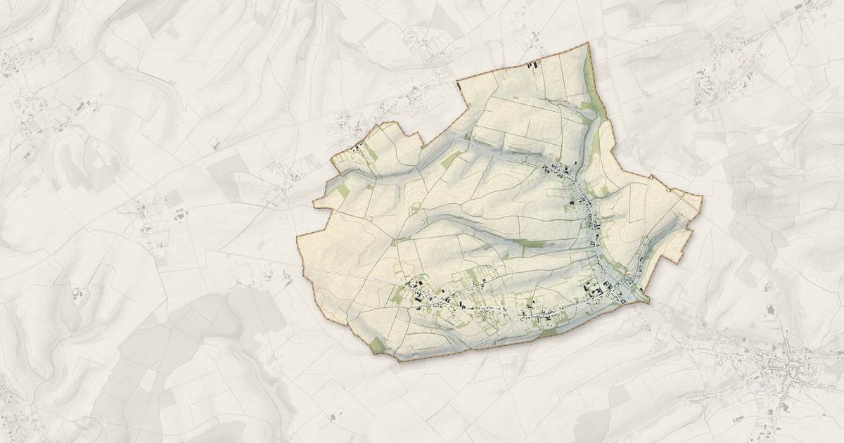 Portrait cartographique de Coupelle-Vieille : relief, eau, forêts, bâti et voies, calculés à partir des données de l'IGN