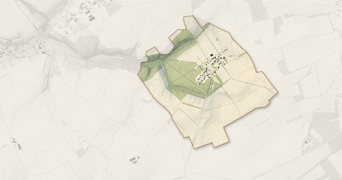 Portrait cartographique de Couturelle : relief, eau, forêts, bâti et voies, calculés à partir des données de l'IGN