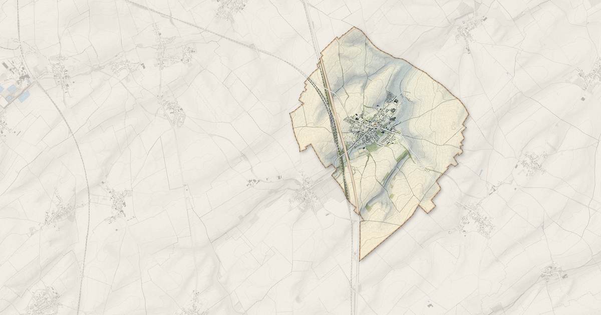Portrait cartographique de Croisilles : relief, eau, forêts, bâti et voies, calculés à partir des données de l'IGN
