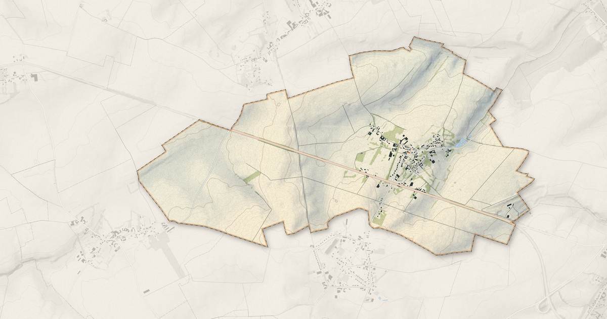 Portrait cartographique de Croix-en-Ternois : relief, eau, forêts, bâti et voies, calculés à partir des données de l'IGN