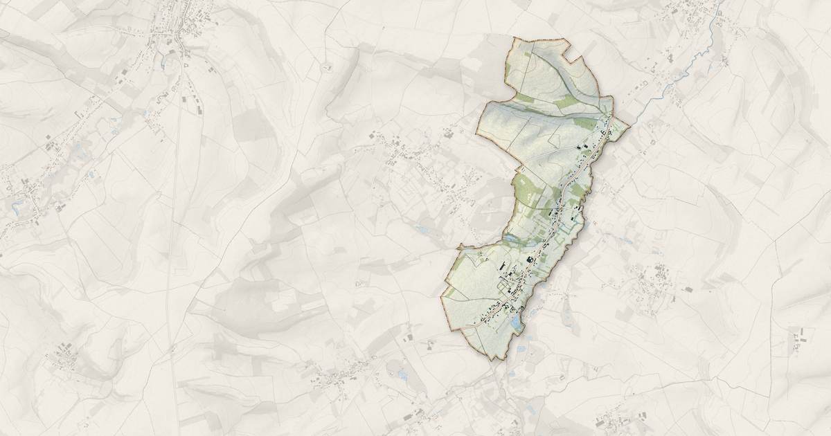 Portrait cartographique de Dennebrœucq : relief, eau, forêts, bâti et voies, calculés à partir des données de l'IGN