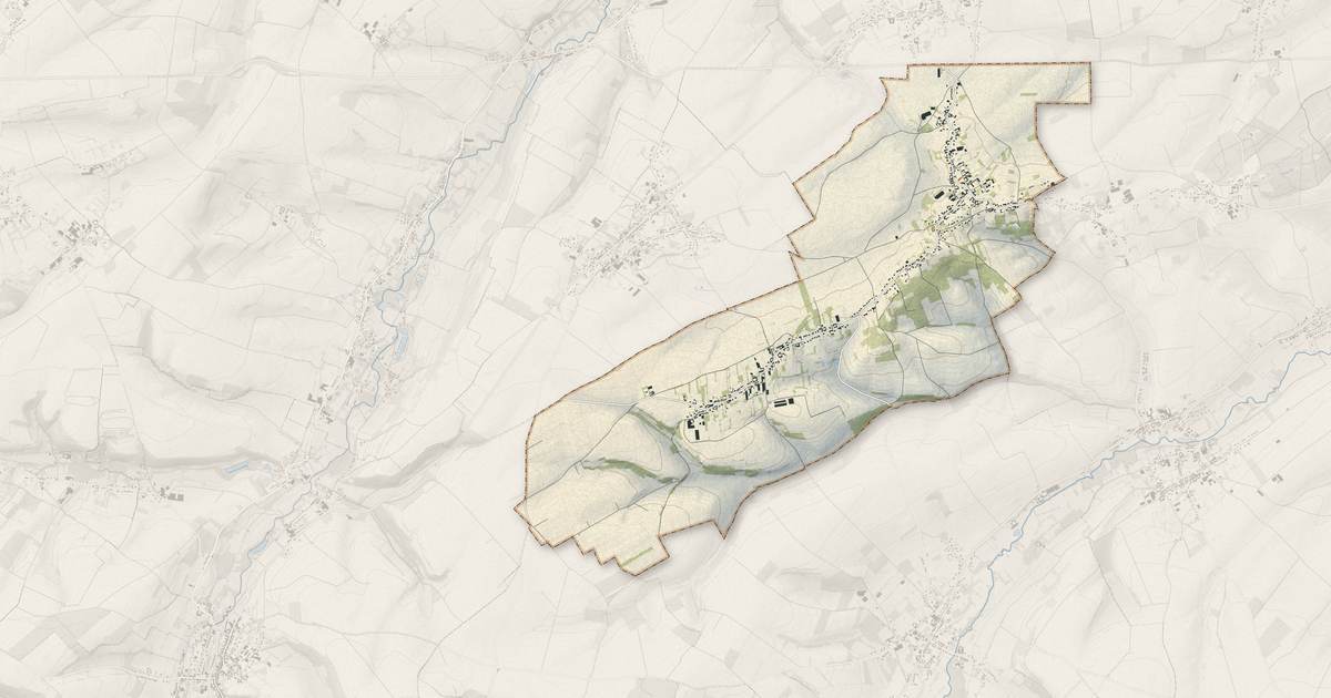 Portrait cartographique de Dohem : relief, eau, forêts, bâti et voies, calculés à partir des données de l'IGN