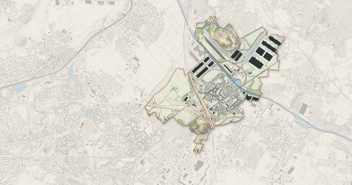Portrait cartographique de Dourges : relief, eau, forêts, bâti et voies, calculés à partir des données de l'IGN
