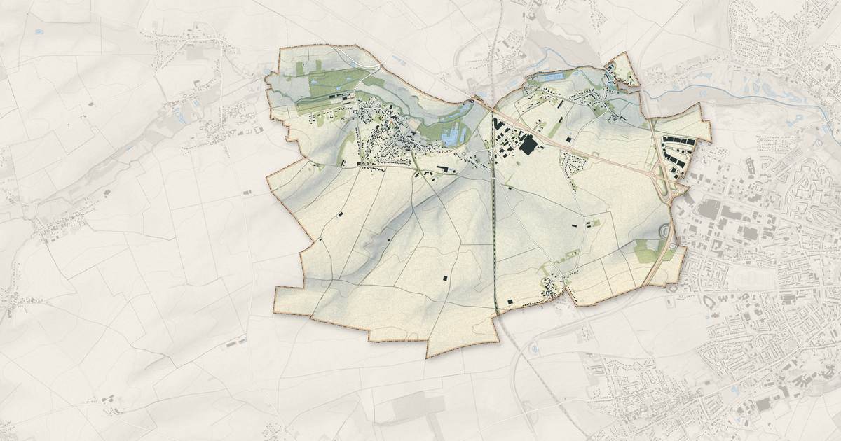 Portrait cartographique de Duisans : relief, eau, forêts, bâti et voies, calculés à partir des données de l'IGN