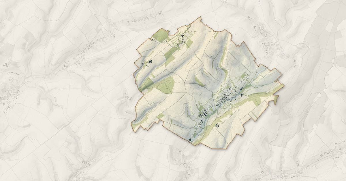 Portrait cartographique de Embry : relief, eau, forêts, bâti et voies, calculés à partir des données de l'IGN