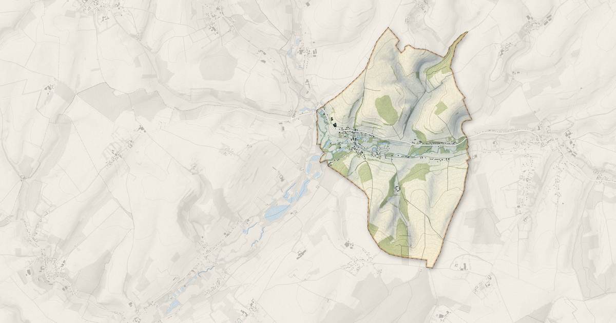Portrait cartographique de Enquin-sur-Baillons : relief, eau, forêts, bâti et voies, calculés à partir des données de l'IGN