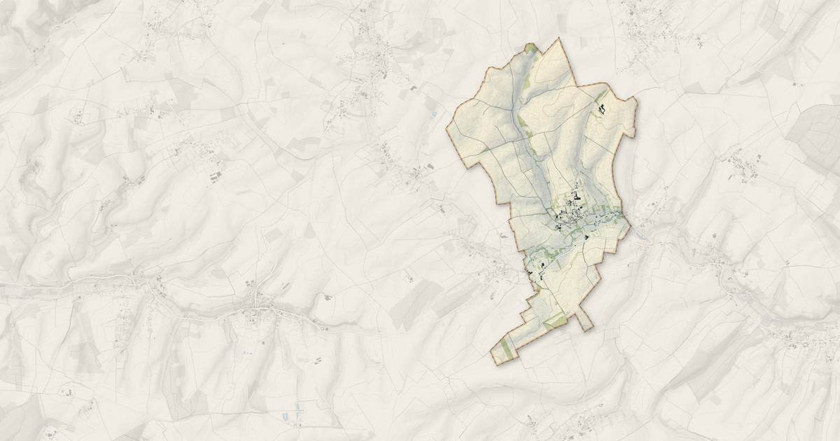 Portrait cartographique de Ergny : relief, eau, forêts, bâti et voies, calculés à partir des données de l'IGN