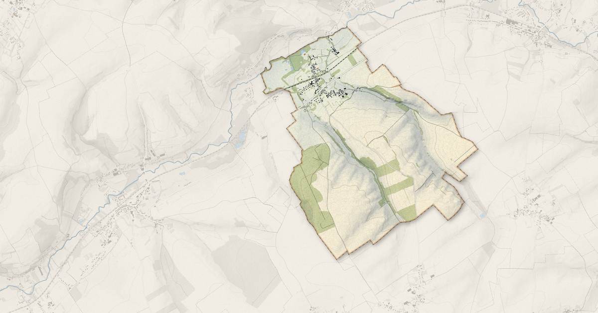 Portrait cartographique de Érin : relief, eau, forêts, bâti et voies, calculés à partir des données de l'IGN