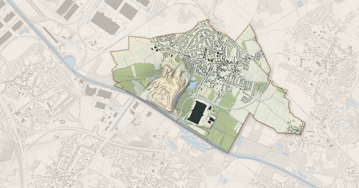 Portrait cartographique de Évin-Malmaison : relief, eau, forêts, bâti et voies, calculés à partir des données de l'IGN