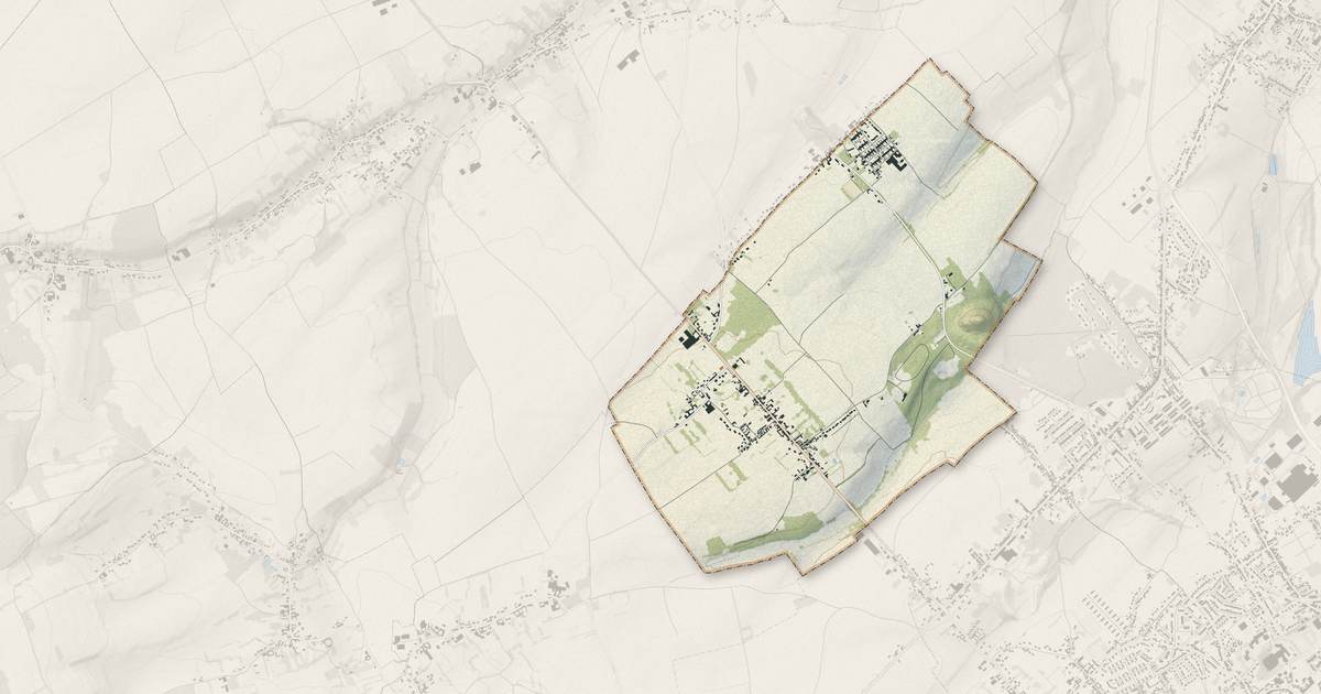 Portrait cartographique de Ferfay : relief, eau, forêts, bâti et voies, calculés à partir des données de l'IGN