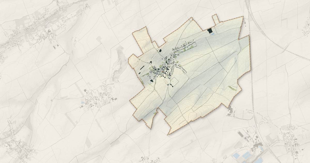 Portrait cartographique de Ficheux : relief, eau, forêts, bâti et voies, calculés à partir des données de l'IGN