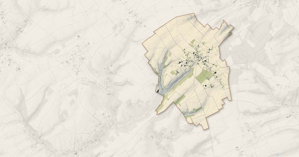 Portrait cartographique de Fiefs : relief, eau, forêts, bâti et voies, calculés à partir des données de l'IGN