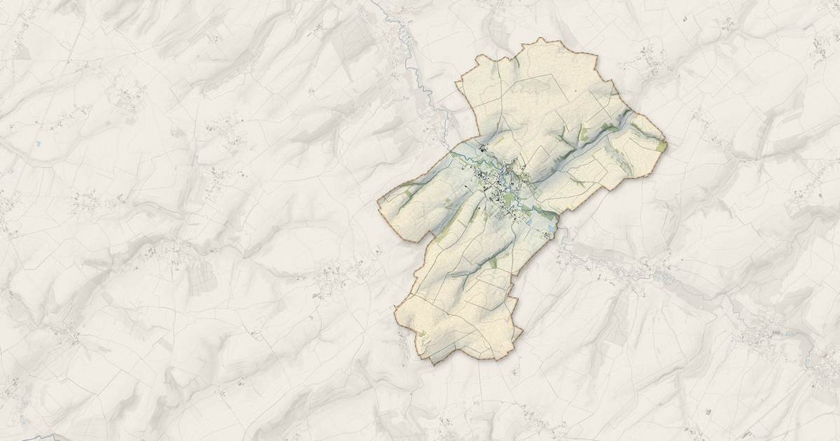 Portrait cartographique de Fillièvres : relief, eau, forêts, bâti et voies, calculés à partir des données de l'IGN