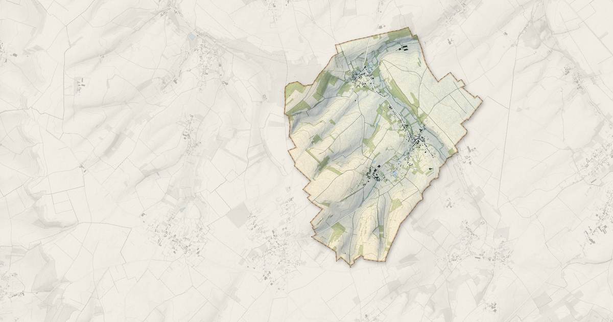 Portrait cartographique de Fléchin : relief, eau, forêts, bâti et voies, calculés à partir des données de l'IGN