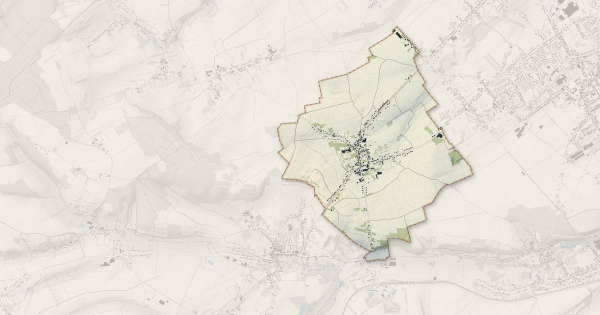 Portrait cartographique de Floringhem : relief, eau, forêts, bâti et voies, calculés à partir des données de l'IGN