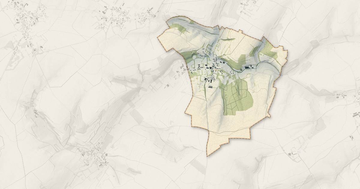 Portrait cartographique de Fontaine-l'Étalon : relief, eau, forêts, bâti et voies, calculés à partir des données de l'IGN