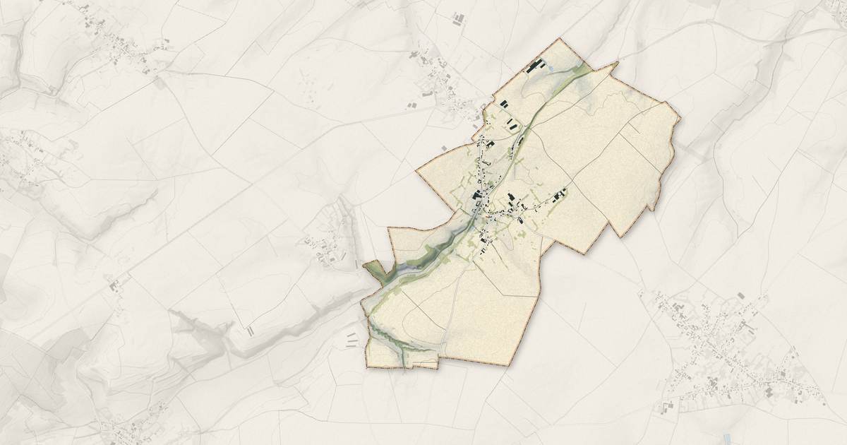 Portrait cartographique de Fortel-en-Artois : relief, eau, forêts, bâti et voies, calculés à partir des données de l'IGN