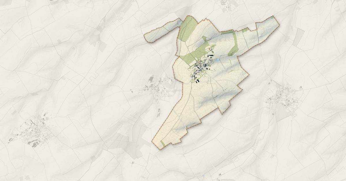 Portrait cartographique de Fosseux : relief, eau, forêts, bâti et voies, calculés à partir des données de l'IGN