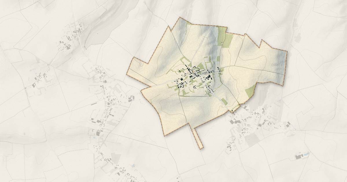 Portrait cartographique de Foufflin-Ricametz : relief, eau, forêts, bâti et voies, calculés à partir des données de l'IGN