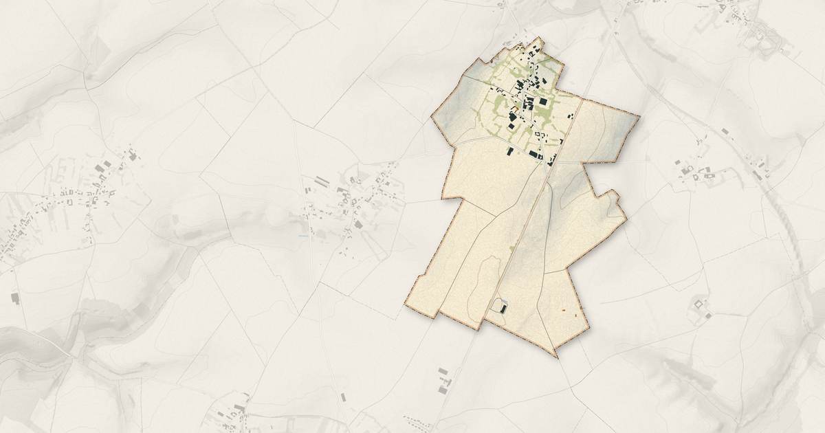 Portrait cartographique de Framecourt : relief, eau, forêts, bâti et voies, calculés à partir des données de l'IGN