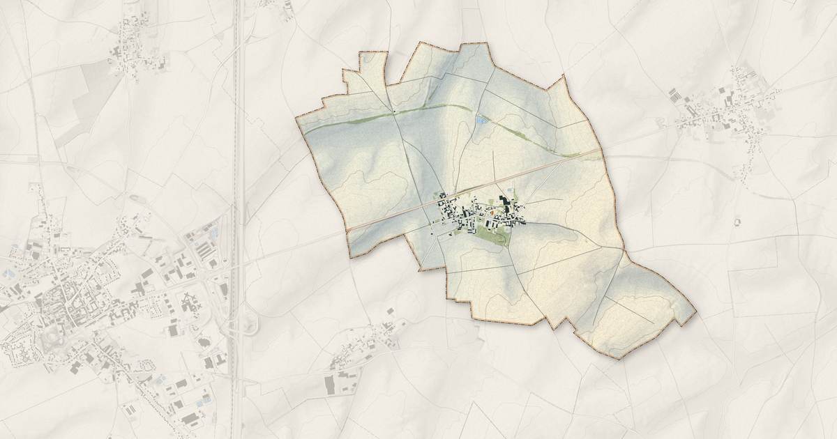 Portrait cartographique de Frémicourt : relief, eau, forêts, bâti et voies, calculés à partir des données de l'IGN