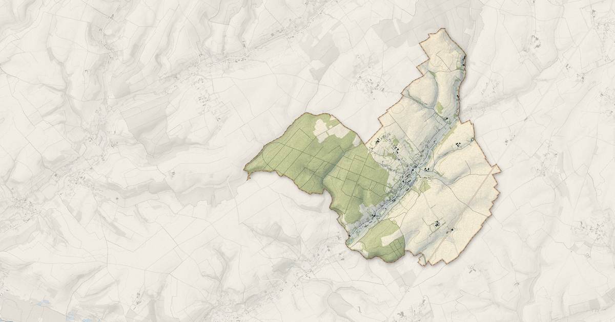 Portrait cartographique de Fressin : relief, eau, forêts, bâti et voies, calculés à partir des données de l'IGN