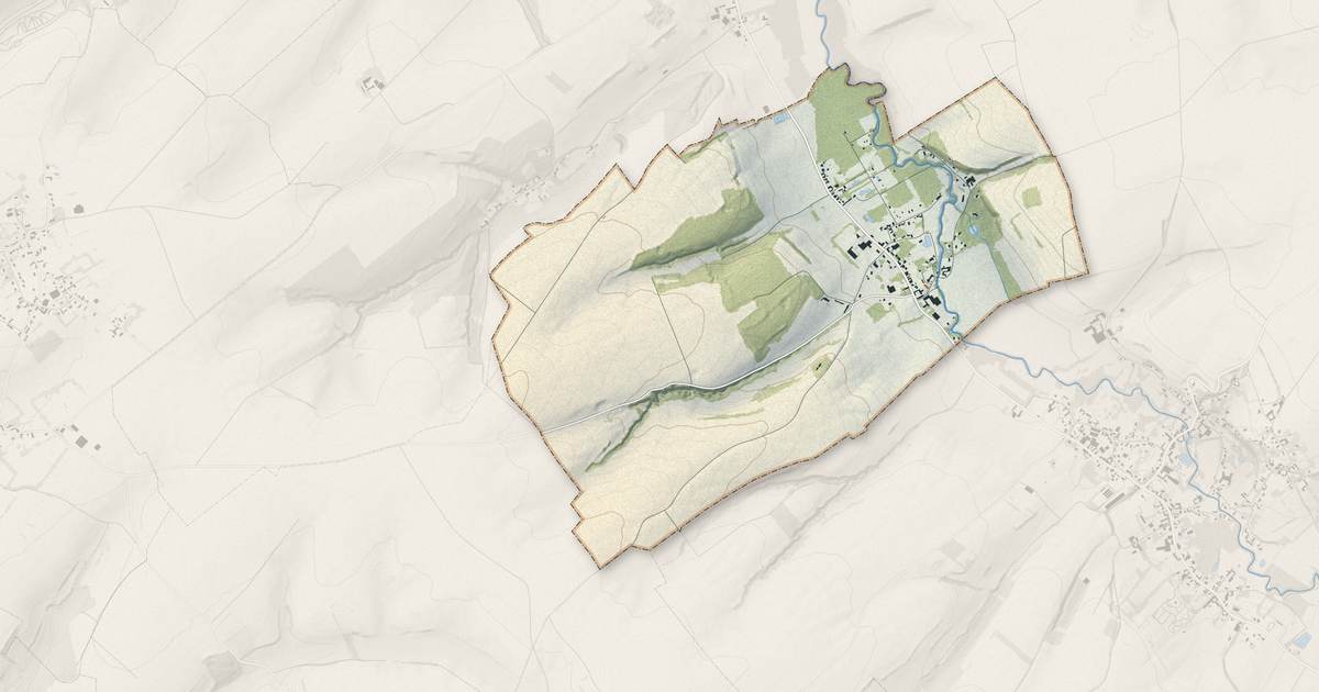 Portrait cartographique de Galametz : relief, eau, forêts, bâti et voies, calculés à partir des données de l'IGN