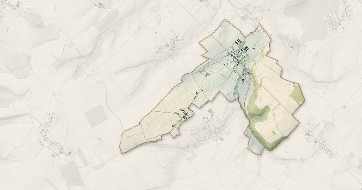 Portrait cartographique de Gauchin-Légal : relief, eau, forêts, bâti et voies, calculés à partir des données de l'IGN
