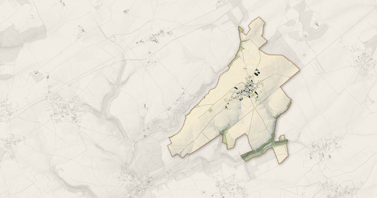 Portrait cartographique de Gaudiempré : relief, eau, forêts, bâti et voies, calculés à partir des données de l'IGN