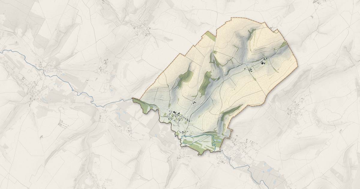 Portrait cartographique de Gennes-Ivergny : relief, eau, forêts, bâti et voies, calculés à partir des données de l'IGN