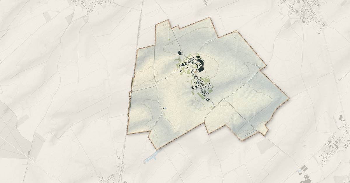 Portrait cartographique de Gomiécourt : relief, eau, forêts, bâti et voies, calculés à partir des données de l'IGN