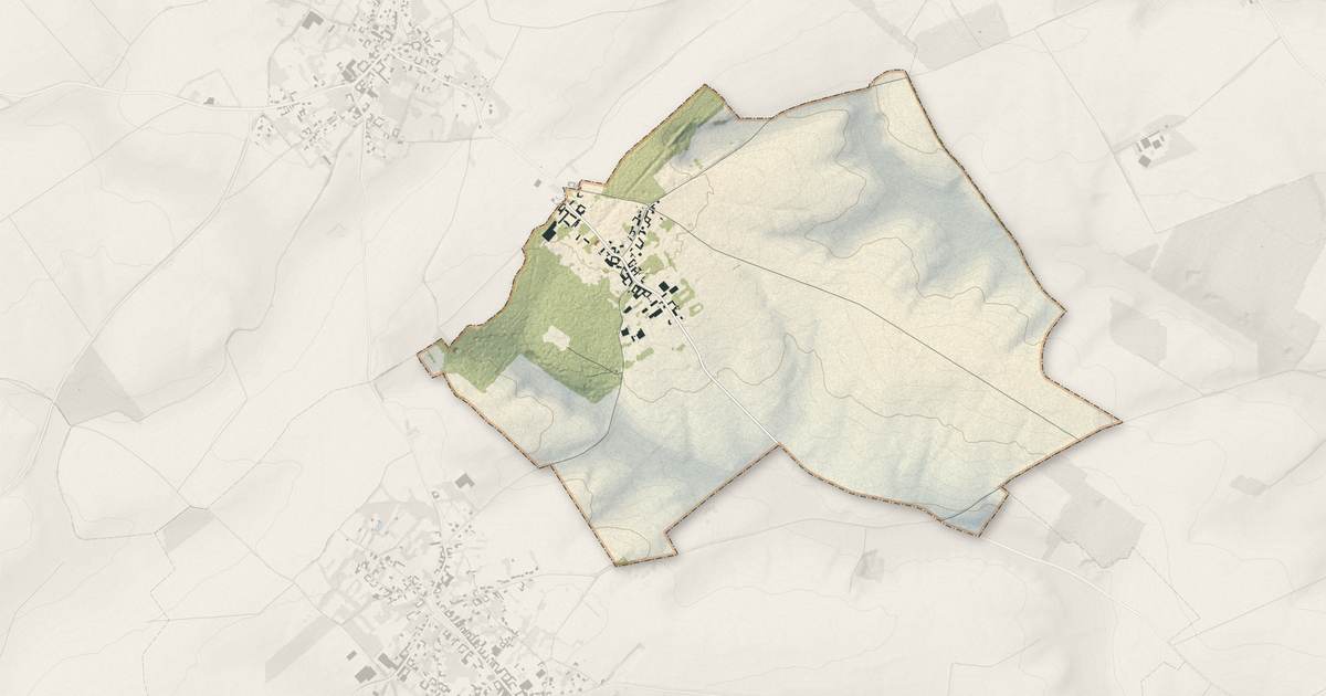 Portrait cartographique de Gommecourt : relief, eau, forêts, bâti et voies, calculés à partir des données de l'IGN