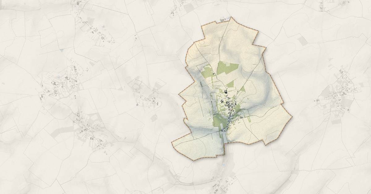 Portrait cartographique de Gouy-en-Ternois : relief, eau, forêts, bâti et voies, calculés à partir des données de l'IGN