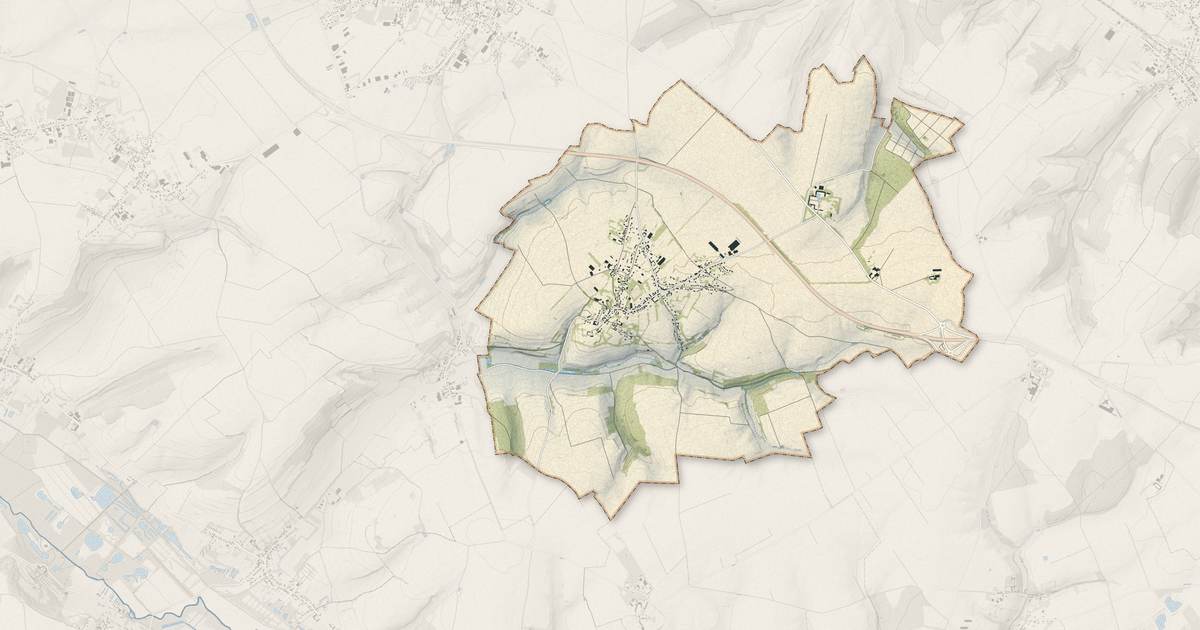 Portrait cartographique de Gouy-Saint-André : relief, eau, forêts, bâti et voies, calculés à partir des données de l'IGN