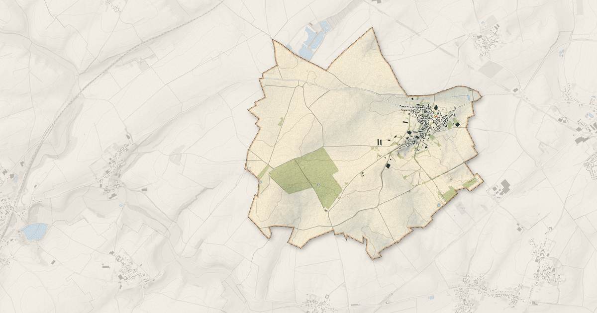 Portrait cartographique de Grévillers : relief, eau, forêts, bâti et voies, calculés à partir des données de l'IGN
