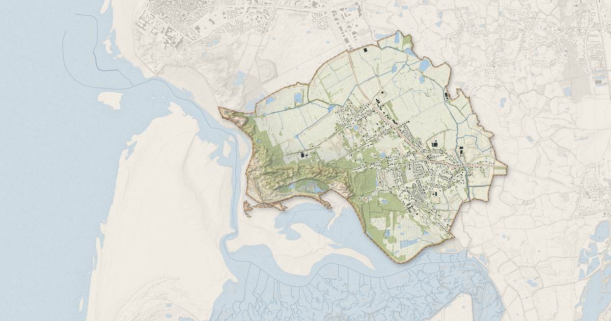 Portrait cartographique de Groffliers : relief, eau, forêts, bâti et voies, calculés à partir des données de l'IGN